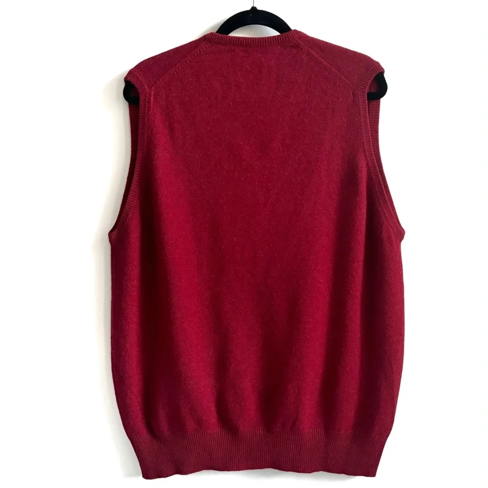Ede & Ravenscroft 100% New Lambswool Sweater Vest Red Size Large